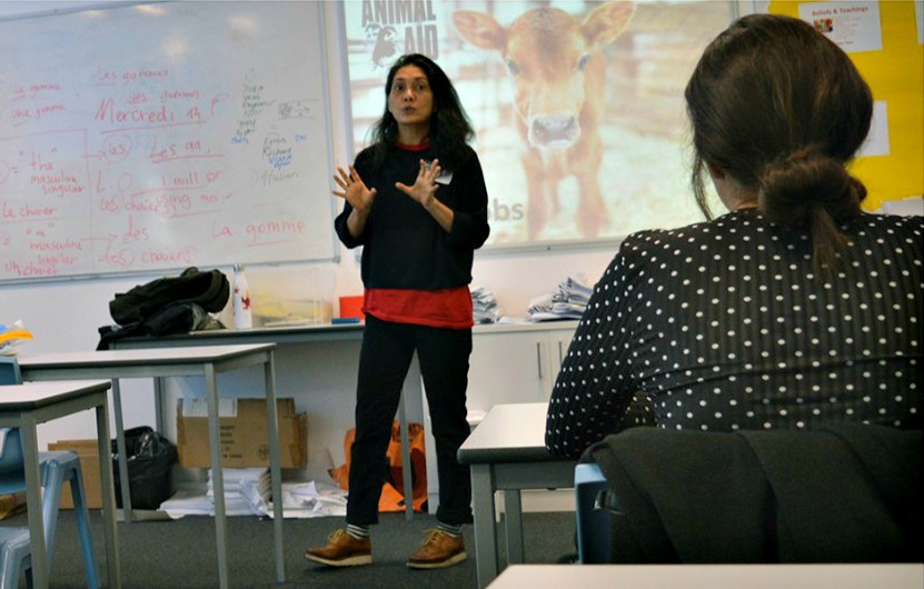 Former fashion editor helps students explore animal rights
