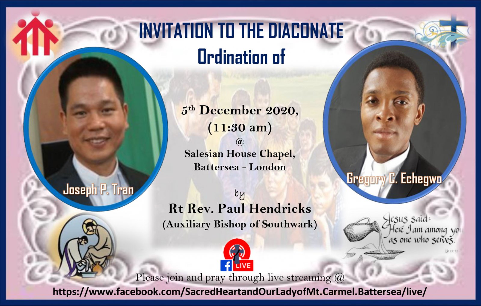 Brs Joe and Greg to be ordained Deacons
