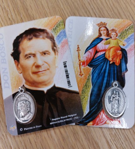 Don Bosco and Mary Help of Christians Medallion Card